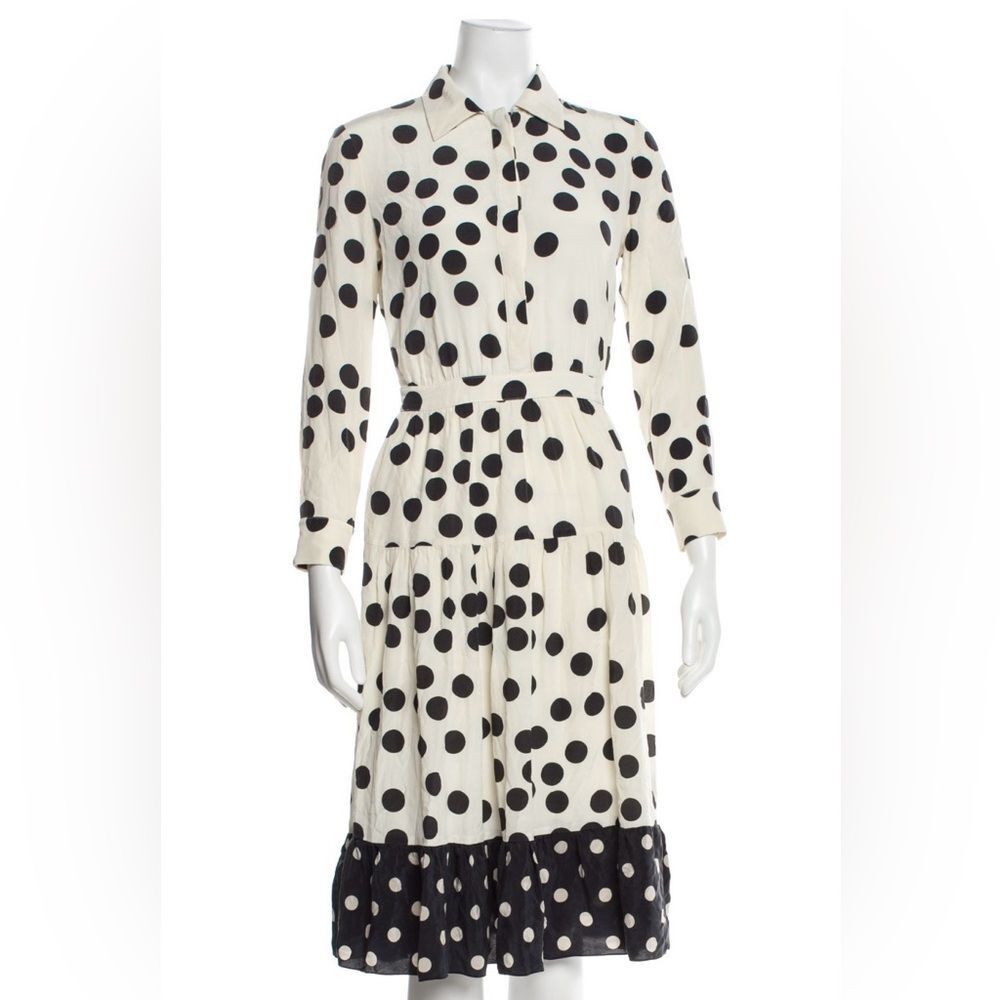 Vintage Moschino Polka Dot Shirt Dress | Black & White Chic 90s Designer